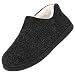 Mishansha Pantofole Uomo Invernali Ciabatte Donna Memory Foam Pantofola da Casa Peluche Calde Scarpe, Nero 45
