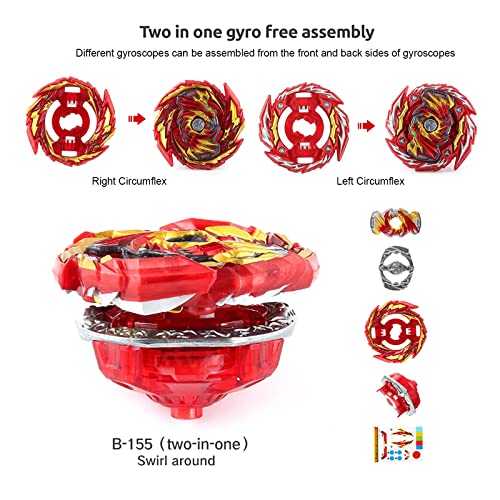 JIMI Bey Battling Top Blade Burst Metal Fusion Attack Set, 9 Spinning Tops 2 Launcher Grip Starter Combat Game, Toy Gift for Kids Boys Ages 6 7 8 9 10 11 12+ - Thumbnail 6