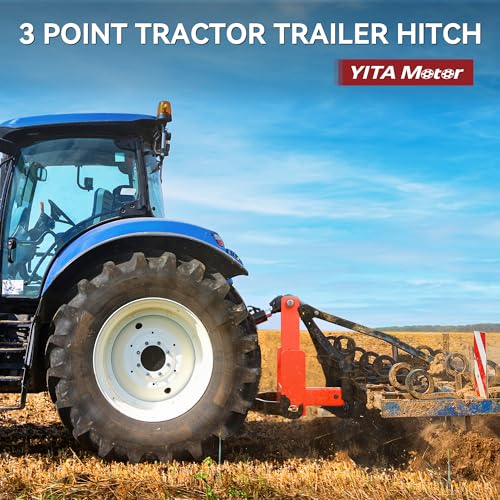 Image of YITAMOTOR 3 Point Quick Hitch with 2 inch Receiver for Category 1, 3 Pt Tractor Trailer Hitch Drawbar Adapter Attachments with Suitcase Weight Brackets
