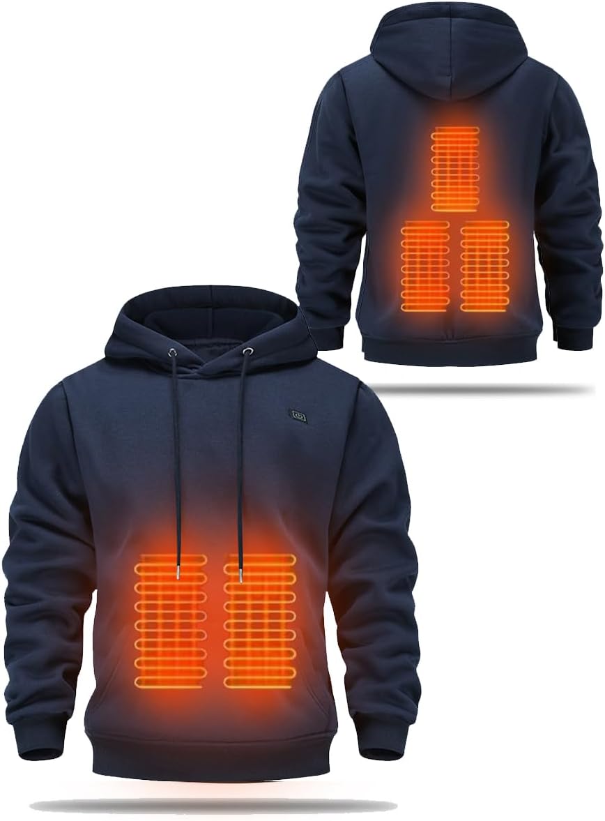 Heated Hoodie for Men Women USB Thermal Hooded Sweatshirt Winter Heated Pullover Hoodies Warming Coats Jacket Tops