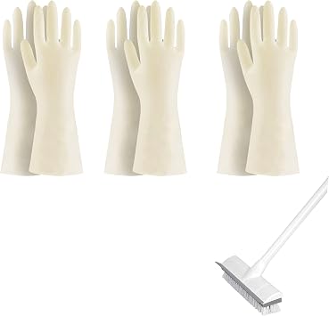 BOOMJOY Floor Scrub Brush and Cleaning Gloves