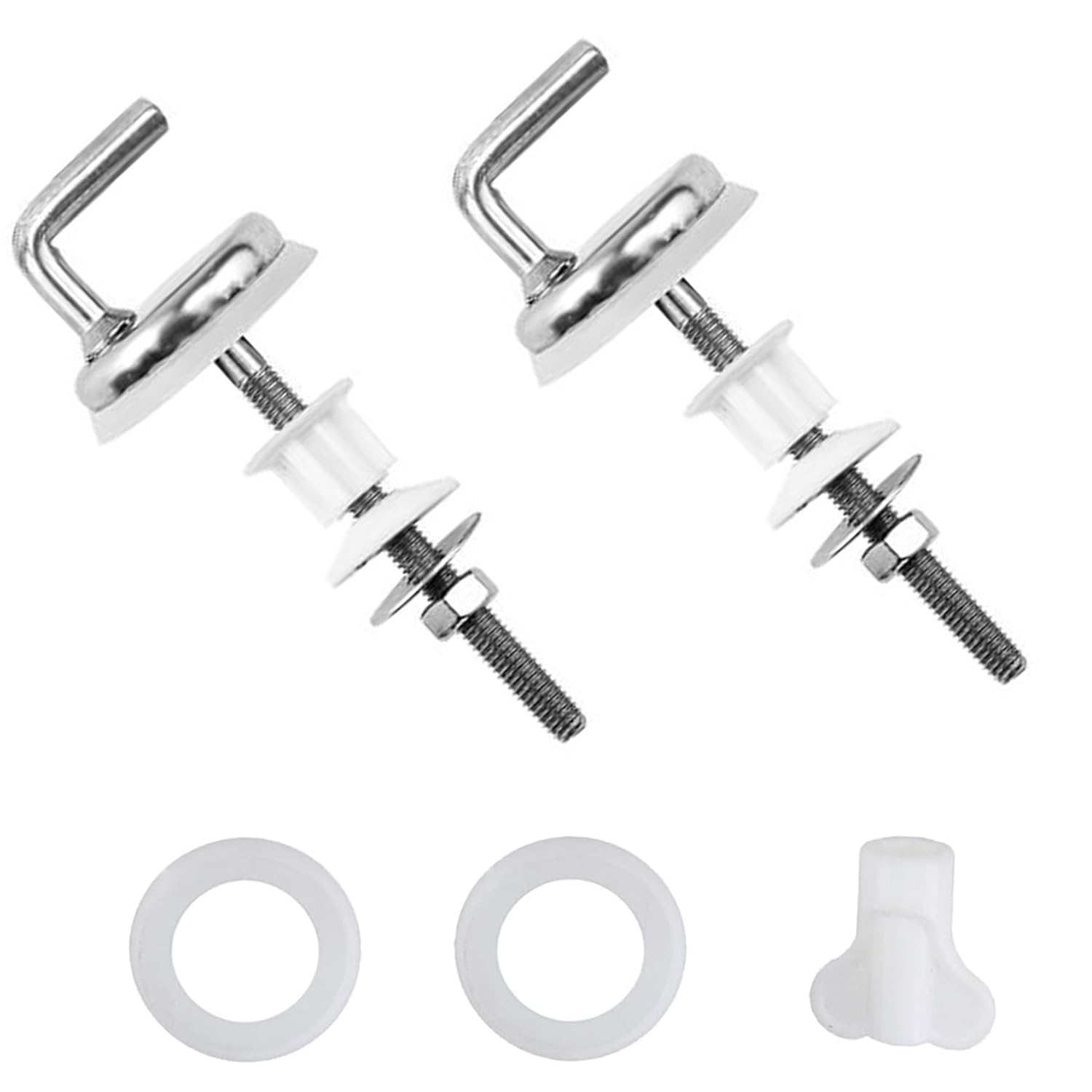 2PCS Toilet Seat Fittings Replacement Kit – Universal Toilet Seat Hinges with Screws – Durable Bathroom Repair Parts for Standard Toilet Seats, Easy Installation