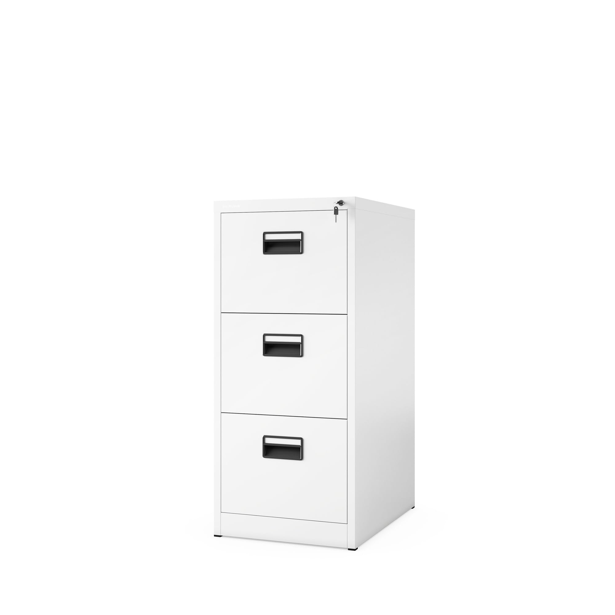 Jan Nowak Armadio da Ufficio Armadietto per Archivio Schedario Portadocumenti con 3 cassetti in lamiera d'acciaio verniciata a polvere 102 cm x 46 cm x 62 cm (Bianco)