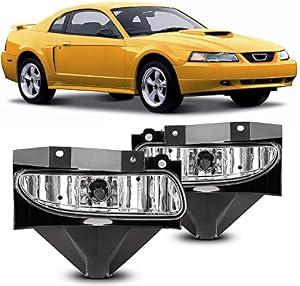 CPW Fog Lights Assembly Compatible with [1999 2000 2001 2002 2003 2004 Ford Mustang ] Driving Fog Lights (Clear)
