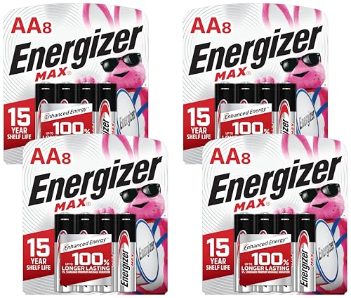 Image of Energizer MAX AA Batteries, Double A Alkaline Batteries 8 Count (Pack of 4)