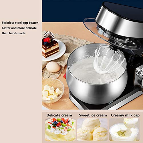 Electric Stand Mixer for Baking with 5L Bowl Tilt-Head Food Mixer with 6 Speeds and Pulse Setting Includes Dough Hook, Whisk, Beater for Mix, Blend, Whip and Knead Kitchen Baking Cakes, Batter, Bread - Image 8