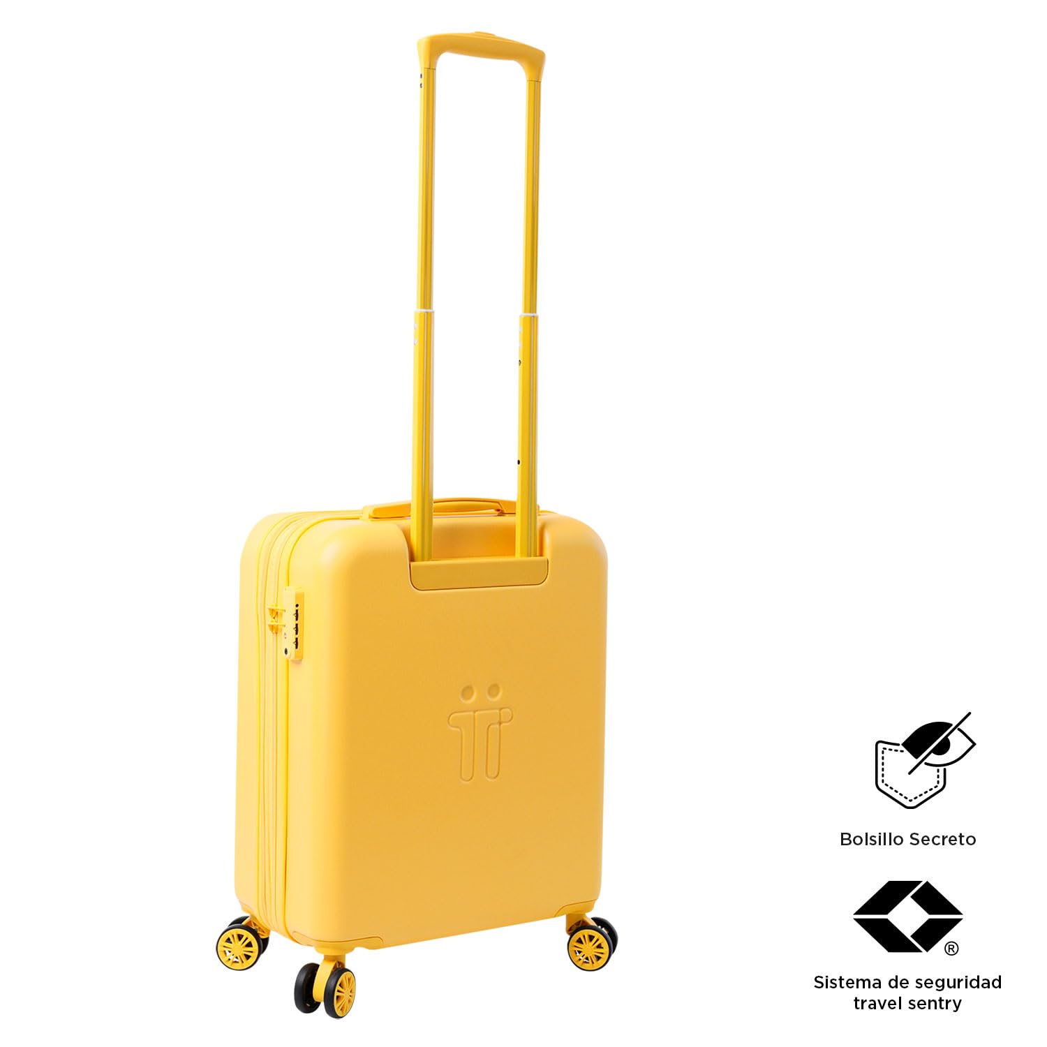 TOTTO - Maleta Trolley Cabina, Modelo Bazy+, 39,5 x 54,5 x 22,5cm, Capacidad 39L, Expandible, Resistencia a Impactos, Ruedas 360º, Manija Telescópica, Correas Internas, Candado TSA, Color Super Lemon