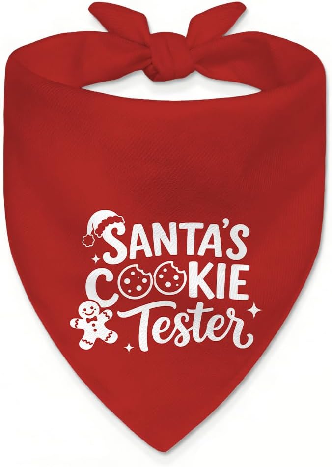 Cookie Christmas Dog Bandana, Dog Christmas Scarf Pet Accessories