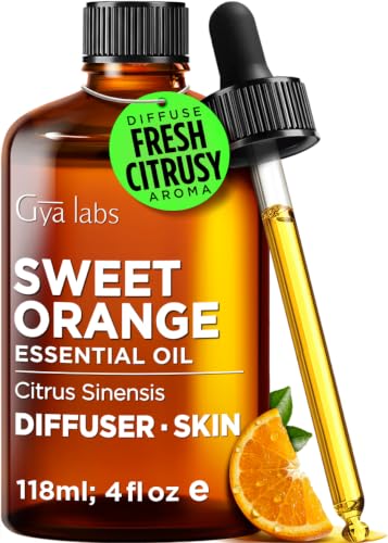 Image of 100% Pure Orange Essential Oil - 4 Fl Oz - Orange Oil for Hair, Skin, Diffuser, Aromatherapy & DIY Candle Making Scent