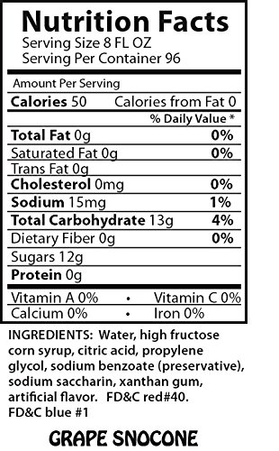 Snow Cone Syrup Gallons W/Pumps (Blue Raspberry-Grape-Cherry-Strawberry) #TOP4