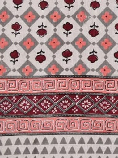 Image of Authentic Bagru Handmade 100% Cotton King Size Bedsheet, 220 TC Double Bed with 2 Pillow Covers. The bedsheet Measures 108 X 108 inches. (Design 8)