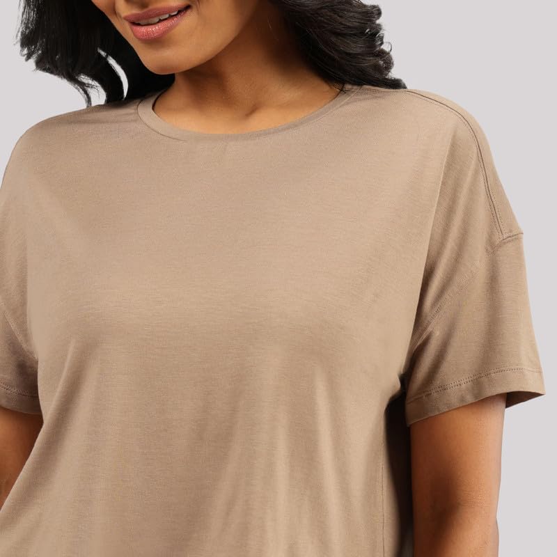 Image of BlissClub Women's Cotton Solid Regular Fit Tshirt