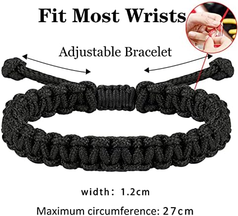 JENDEAR SHINE Men's Nautical Rope Bracelet, Hand Braided Paracord Thread Bracelet, Waterproof Adjustable Outdoor Surf Bracelet.