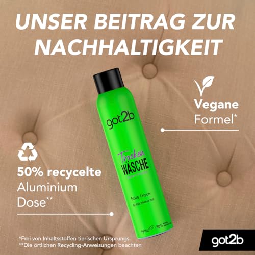 Got2B Dry Shampoo Extra Fresh (6 x 200 ml), Instant Refresh, 48 Hours Tropical Breeze Fragrance, Vegan Formula, 50% Recycled Aluminium Can - Image 7