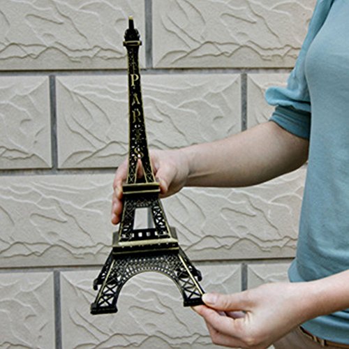 Onner Paris Eiffel Tower Decoration, Metal Retro Bronze Tone Paris Eiffel Tower Statues Souvenir for Bedroom Desktop(13#=5858130mm,As The Picture)