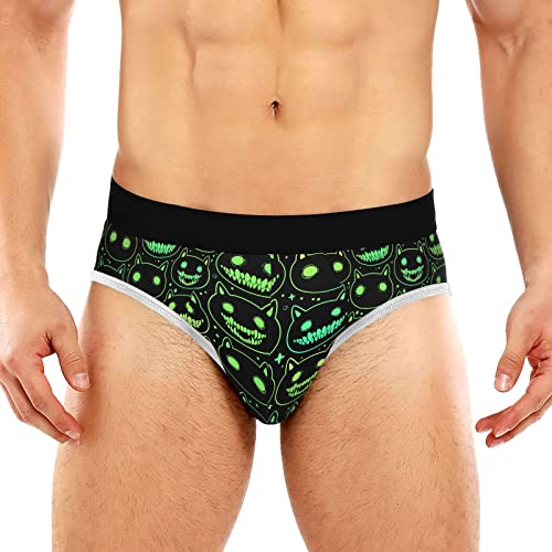 Men's Underwear Briefs Comfort Soft Stretch Classic Fit Cartoon Spooky Animal Head Briefs with Contour Pouch