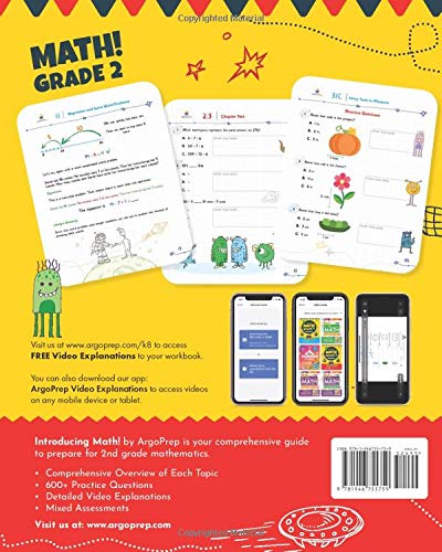 Introducing MATH! Grade 2 by ArgoPrep: 600+ Practice Questions + Comprehensive Overview of Each Topic + Detailed Video Explanations Included | 2nd Grade Math Workbook      Paperback – May 1, 2019