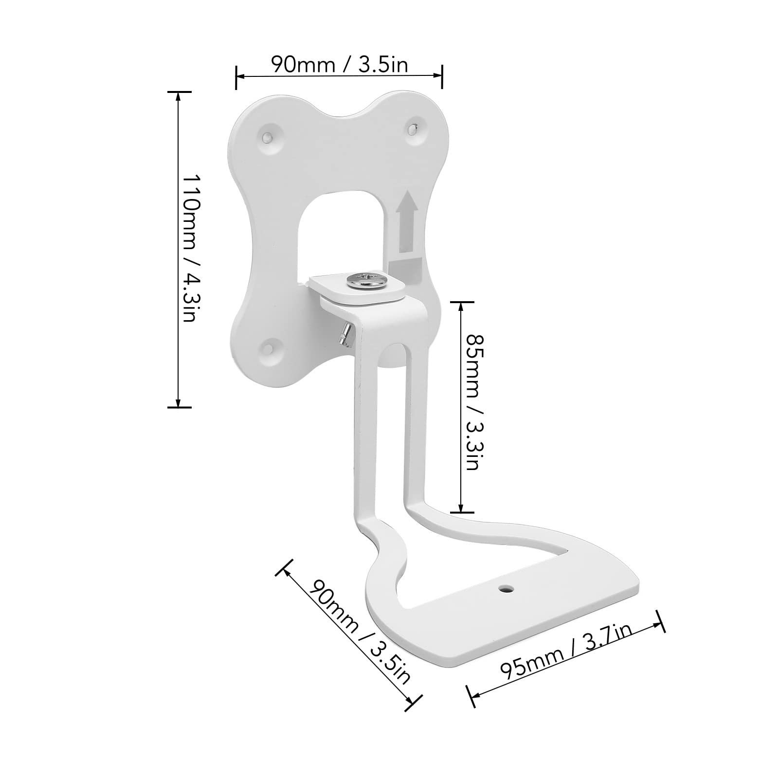 Asixxsix Soporte de Pared para Altavoz, Soporte de Altavoz Inalámbrico Giratorio Estable de Metal Engrosado Que Ahorra Espacio para Era 100, con Tornillos para una Fácil Instalación, (White)