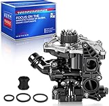 WOTAIKE 06L121111H Aluminum Water Pump Compatible with VW GOLF Passat Tiguan SportWagen 1.8T 2.0T A3/A4/A5/A6/A7/Q3/Q5 06L121111J 06L121600F Thermostat Housing Assembly,OE#06L121012A