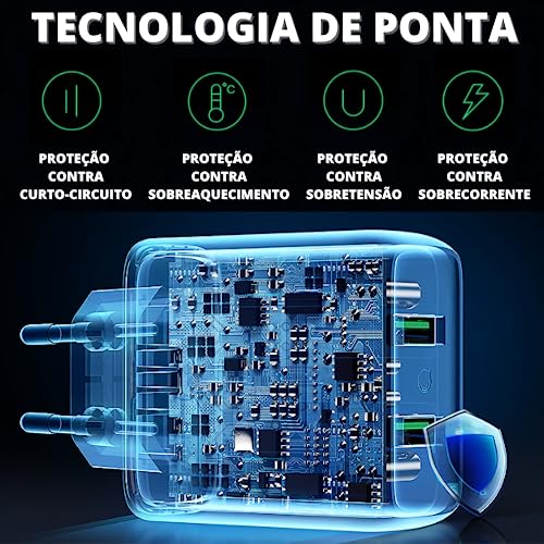 Cabo USB-Lightning + Fonte Carregador Turbo Rápido 4.1A Com Porta Dupla USB Bivolt Compatível iPhone