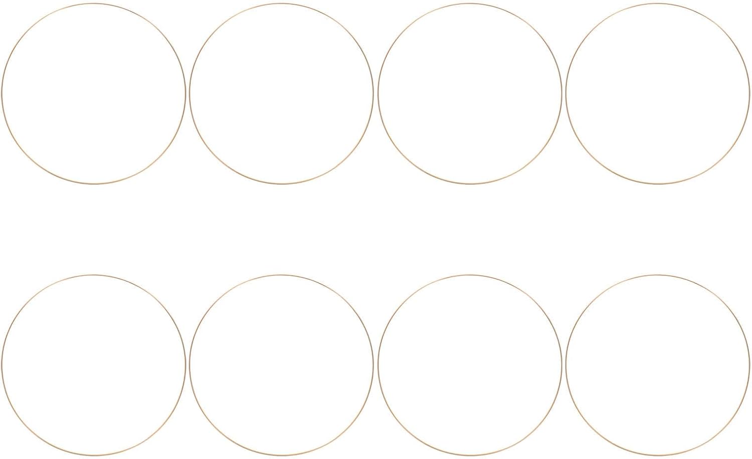 ERINGOGO 8pcs Metal Floral Hoop Set 13.8 Inch Round Gold Rings for Dream Catchers and Wreath Making, Featuring Stable Structure and Easy Hanging for Relaxing Crafting Sessions