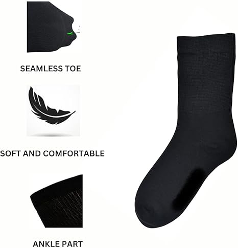 6 Paia Calzini Neri Taglia 43-46 Polpaccio 6 Paia Di Calzini Da - Foto 2