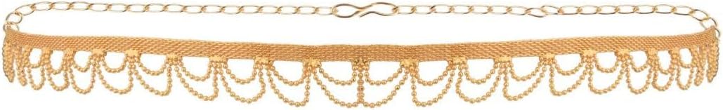 Efulgenz Indian Jewelry for Women - Dubai Style Kamarbandh Layered Ball Beads Chain Belly Waist Belt - Bridal Wedding Fashion Jewelry