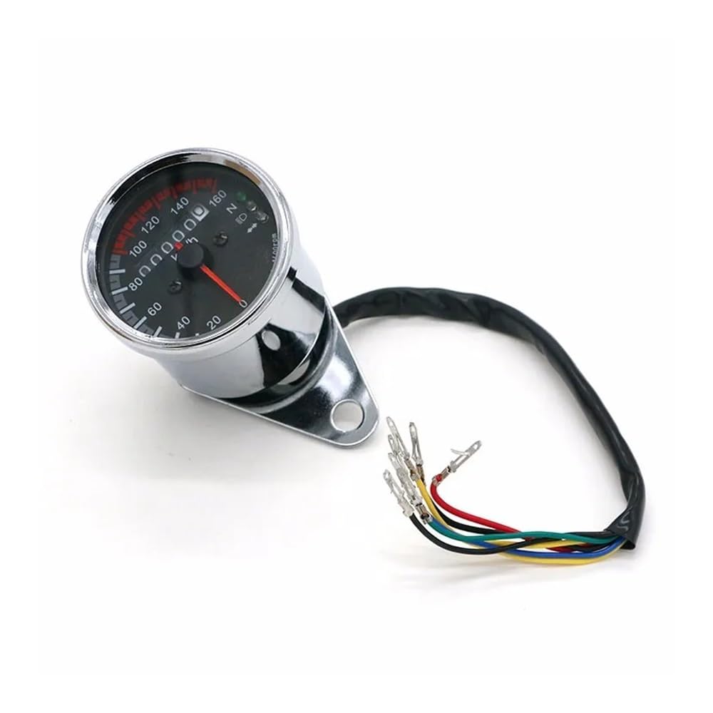 Tachymètre Compteur Vitesse Compteur De Vitesse Moto Odomètre Jauge ATV Vélo Scooter Rétro-éclairé Double Compteur De Vitesse avec Indicateur LED DC 12 V 0~160 Km/h