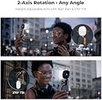 K&F CONCEPT Magnetic Phone Selfie Light, 2W 48LEDs 95+ CRI Ring Fill Light, 3000K-6500K Dimmable with Foldable Design & Mirror, 360° Rotatable for Selfie Vlog Video Conference Lighting-Black