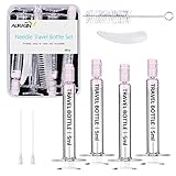 Portable PETG Needle Tube Vacuum Travel Bottles Set with Box,Leak Proof Silicone Refillable TSA Approved and BPA Free Travel Containers for Foundation, BB Cream, Lotion, Moisturizer, Toner,4Pcs