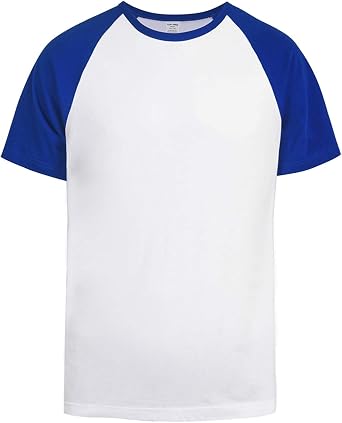 Mens Premium Two Tone Short Sleeve Baseball Tee Shirt