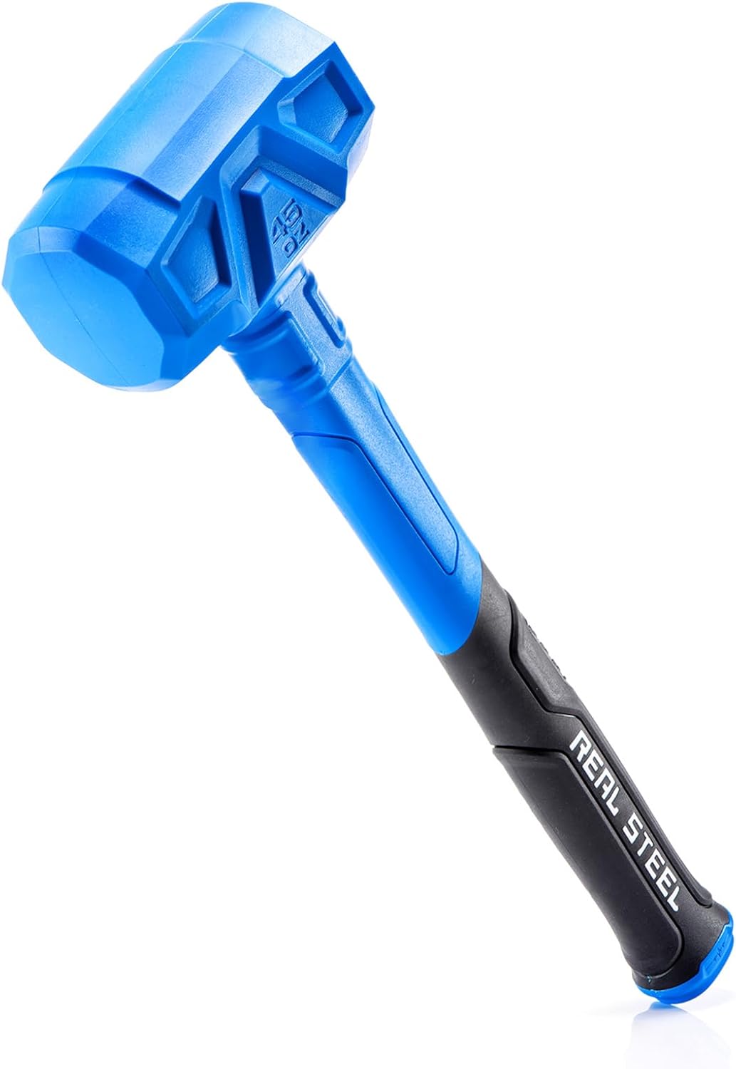 REAL STEEL Dead Blow Hammer 45 Oz Rubber Mallet Non-Marring and Sparking Resistant with Steel Shot-filled Head Ideal for DIY,Automotive,Furniture (0318)