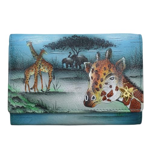 Anuschka Women's Original Hand-Painted Genuine Leather Three Fold Wallet
