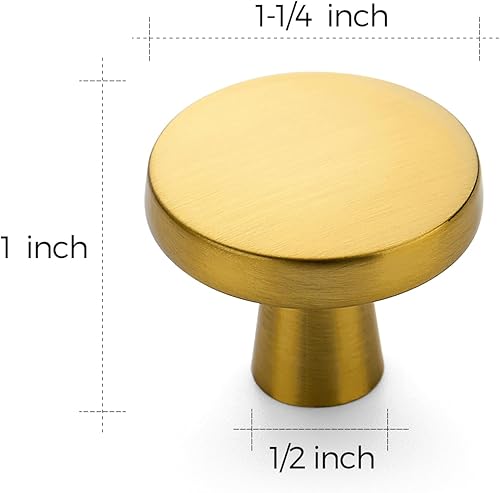 Miniatura 84 de Ravinte Paquete de 50 pomos de gabinete de cocina de 1-1/4 pulgadas, pomos redondos sólidos para cajones de aparador, pomos de tocador negro mate