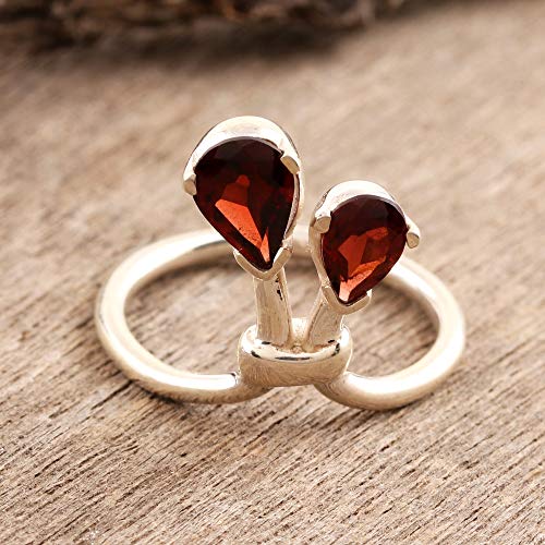 Novica You And Me Garnet Cocktail Ring For Girls Womens #TOP3