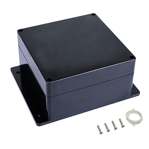 Miniatura 8 de LMioEtool Caja de conexiones impermeable a prueba de polvo IP65 plástico ABS universal para proyectos eléctricos negros con oreja fija de 3.93 x