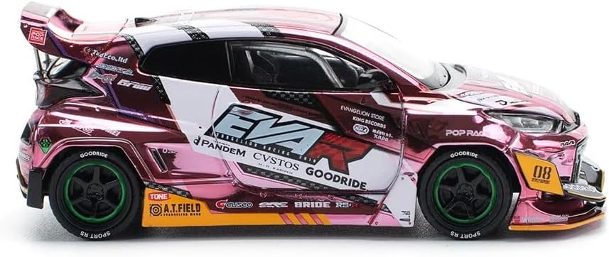 Diecast Model Car Compatible with EVA RT Production Model Custom Type-08 Goodride GR Yaris 1/64 Diecast Model Car by Pop Race PR64-220