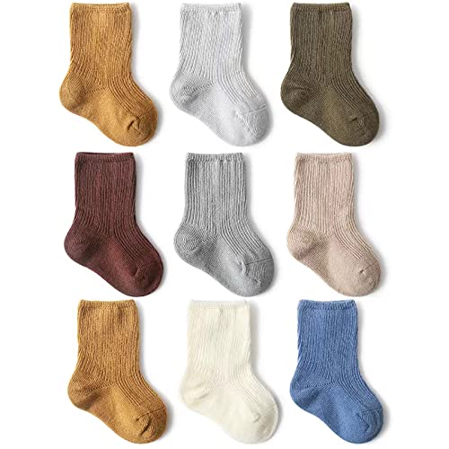 SHARELY SHEEP Toddler Socks Unisex Baby Crew Socks for Infant Boys Girls Stretchy Cotton Socks Stocking Stuffers for Kids Gift 0-36 Months
