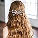 2Pcs Rhinestone Bow Hair Clips For Women,Silver Hair Bow Accessories Beautiful Bow Hair,Bowknot Clips Duckbill Hair Barrettes for Girls Thick Long Short Hair