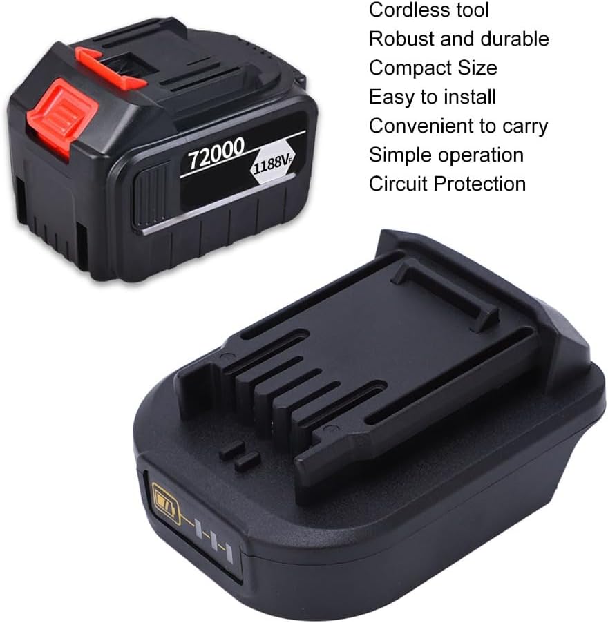 12V 5Pin Lightweight Battery Power Adapter, ABS Cordless Battery Converter, Universal Tool Adapter Replacement for Cordless Power Tools