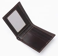 Vista 7 de Hombres Cool Eagle Wolf Caballo Totem Cuero Vaca Vertical Cartera Cremallera Multi-tarjeta Titular, Tótem de caballo, Minimalista