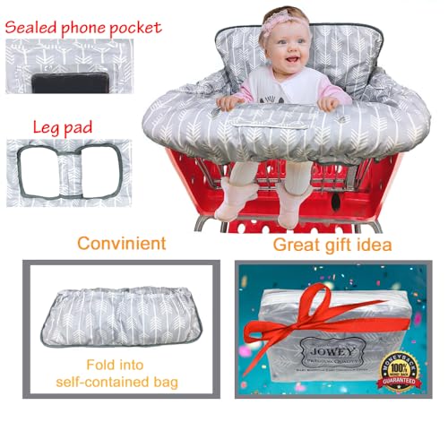 Copertura Per Carrello Della Spesa Per Neonati E Bambine, Copertura Per Seggiolone Per Neonati E Bambini, Regalo Per La Lista Dei Bambini, Impermeabile, Extra Large, In Cotone, Double Face (Grigio - 6