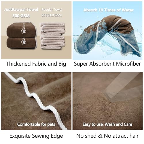 Dog Towels Pack of 2 – Absorbent Soft Microfiber Towels for Drying Dogs Extra Large, Large, Medium, Small – Pet Bath, Grooming Towel – Adjustable Button (Brown, Large 56″x28″) Dog Towels Pack of 2 – Absorbent Soft Microfiber Towels for Drying Dogs Extra Large, Large, Medium, Small – Pet Bath, Grooming Towel – Adjustable Button (Brown, Large 56″x28″)
