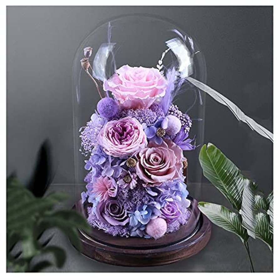 Amazon｜ギフトボックス ローズ、永遠のバラの花、ガラスに入っ