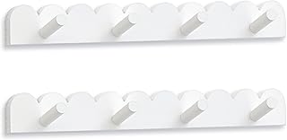Leinuosen 2 Pack Scalloped Coat Rack Wall Mount Cute Nursery Wall Hook 1...