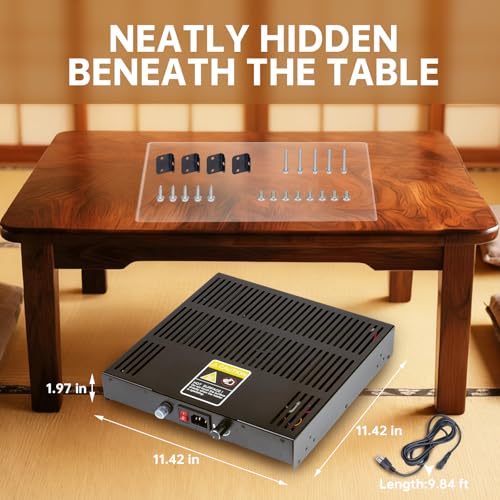 Kotatsu Heater Replacement with 120V 400W US Plug, Easy DIY Installation for Ordinary Table & Kotatsu Table, PTC Ceramic Heating, Adjustable Temperature Knob, Warmth for Cozy Winter Moments