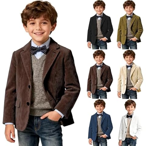 Kids Jacket Boys Corduroy Blazer Formal Jackets Cover