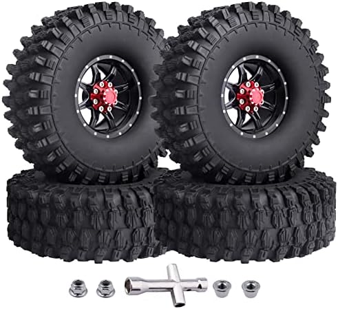 4pcs CrazyHobby RC 1.9 Tires and Beadlock Wheels for Traxxas TRX4 Axial SCX10 II III RR10 Wraith 1/10 RC Crawler Cars Trucks