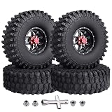 4pcs CrazyHobby RC 1.9 Tires and Beadlock Wheels for Traxxas TRX4 Axial SCX10 II III RR10 Wraith 1/1