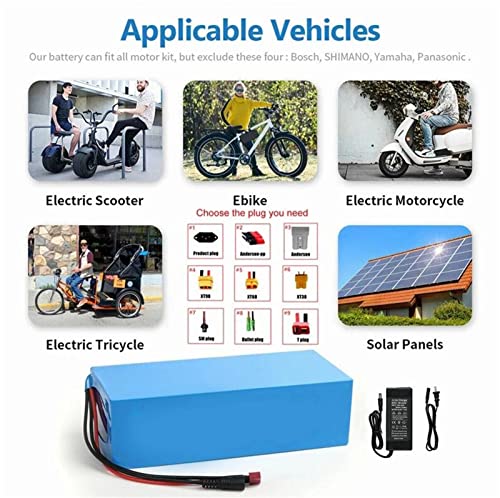 48V 20Ah Bicicleta Eléctrica Pacote De Bateria De Lítio,Carregador BMS 30A +54.6V 2A Embutido,13S6P